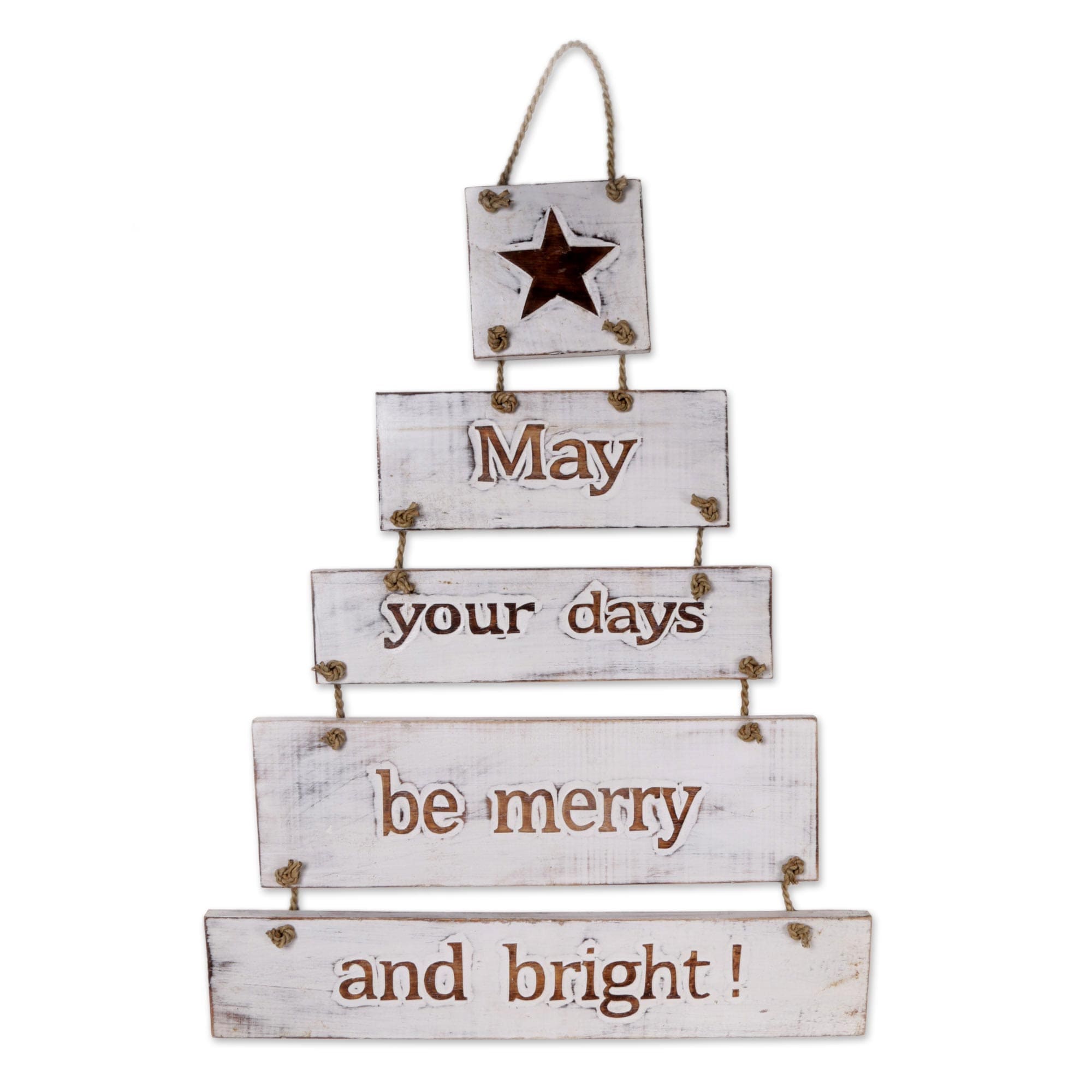 Handmade Good Wishes Wood Sign Indonesia 62 X 17 X 11