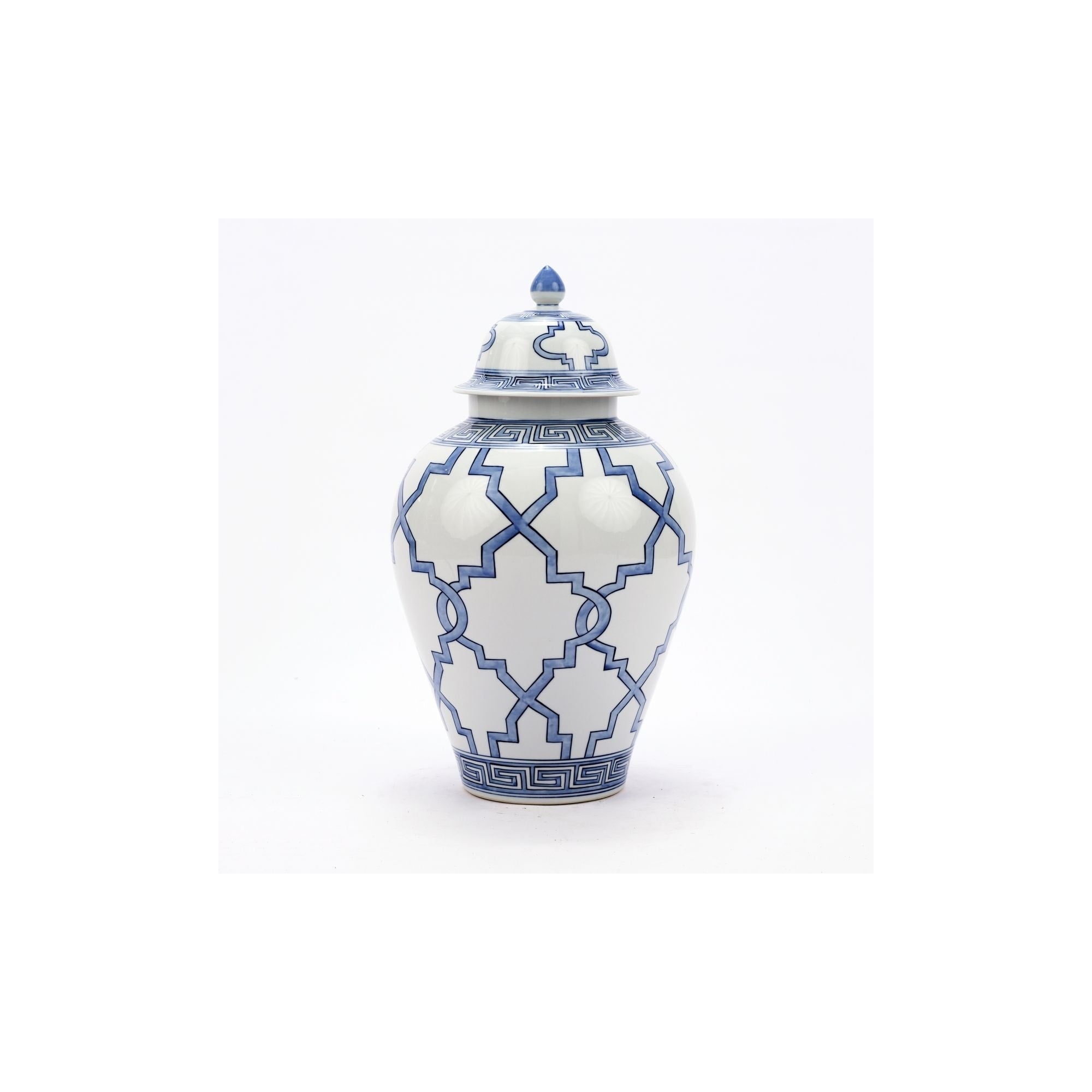 Greek Key Grids Heaven Decorative Jar