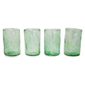 Handmade Green Mist Blown Glass Tumblers Set Of 4 Mexico 4.9 H X 3 Diam.