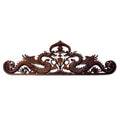 Handmade Guardian Dragons Wood Wall Sculpture Indonesia