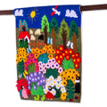 Handmade Harvesting Joy Applique Wall Hanging Peru 31 X 20 X 4