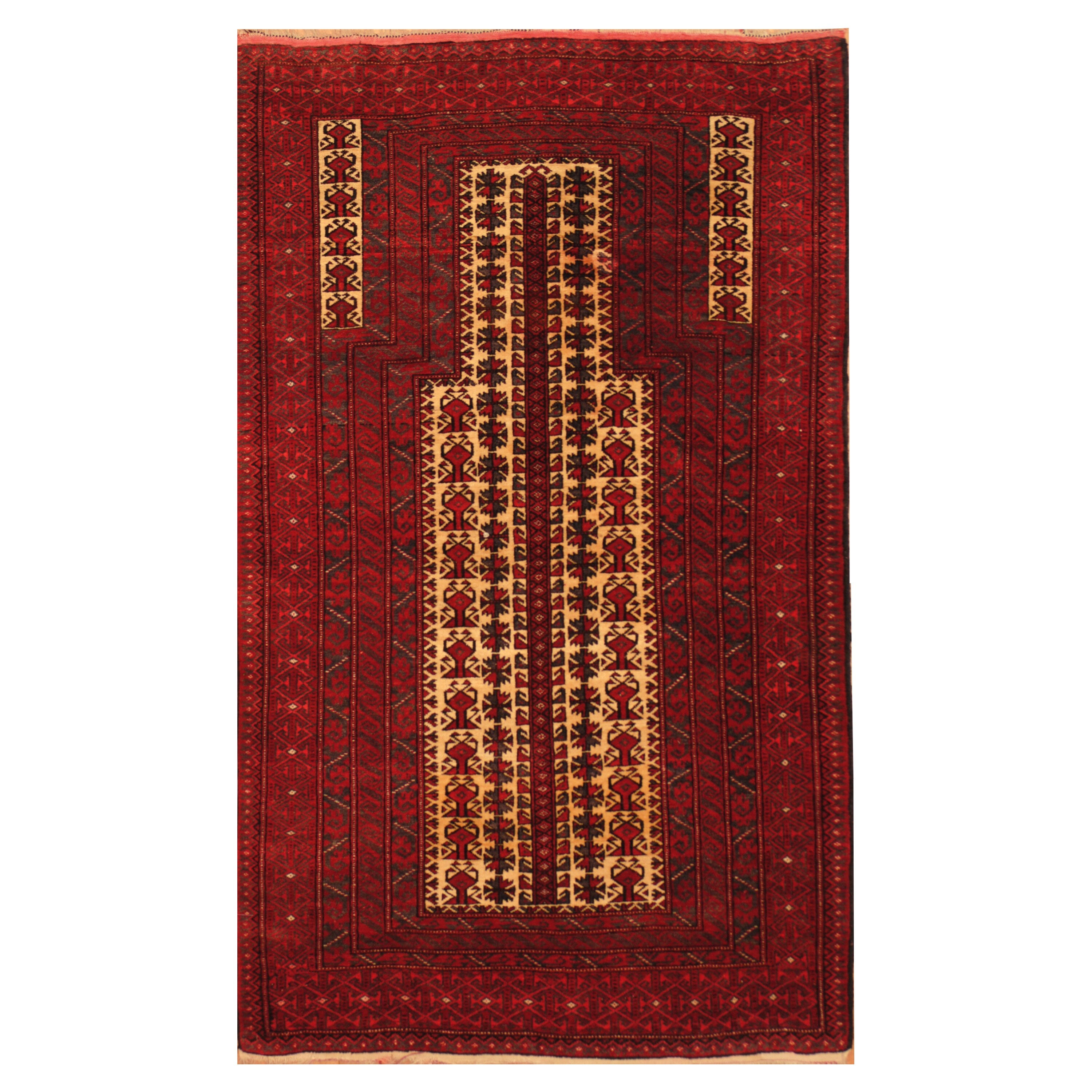 Handmade Herat Oriental Afghan Hand Knotted Semi Antique Tribal Balouchi 1940S Wool Rug Afghanistan 3 X 52