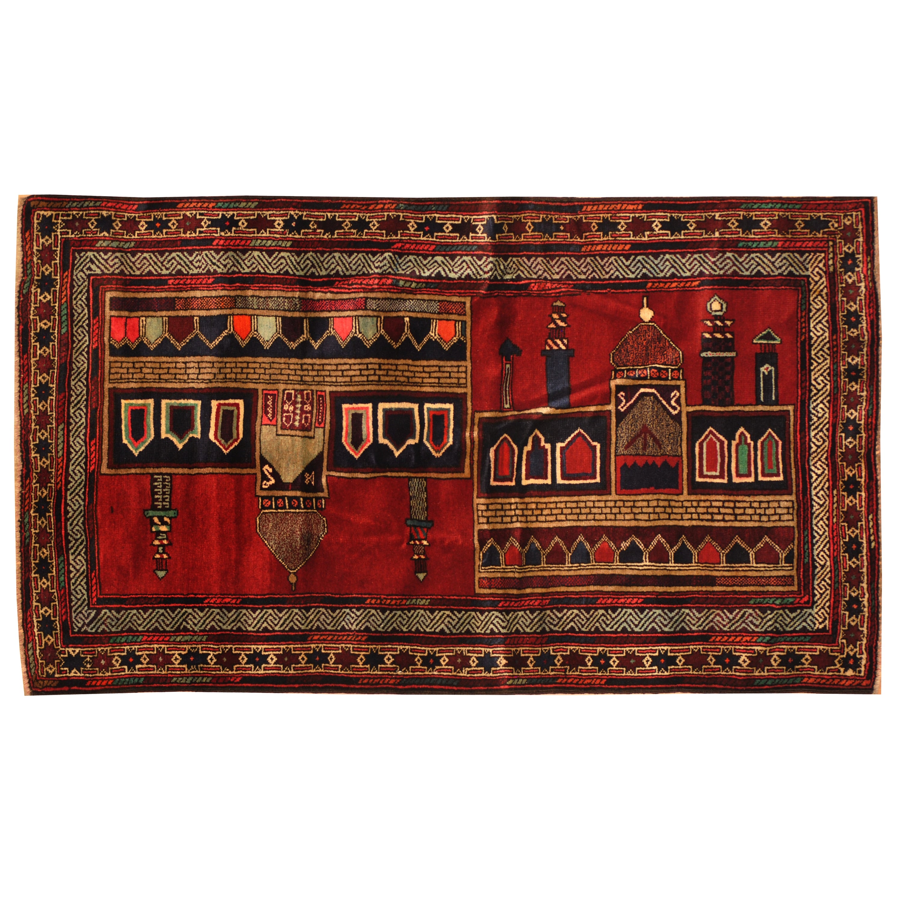 Handmade Herat Oriental Afghan Hand Knotted Balouchi Wool Rug 29 X 410 Afghanistan