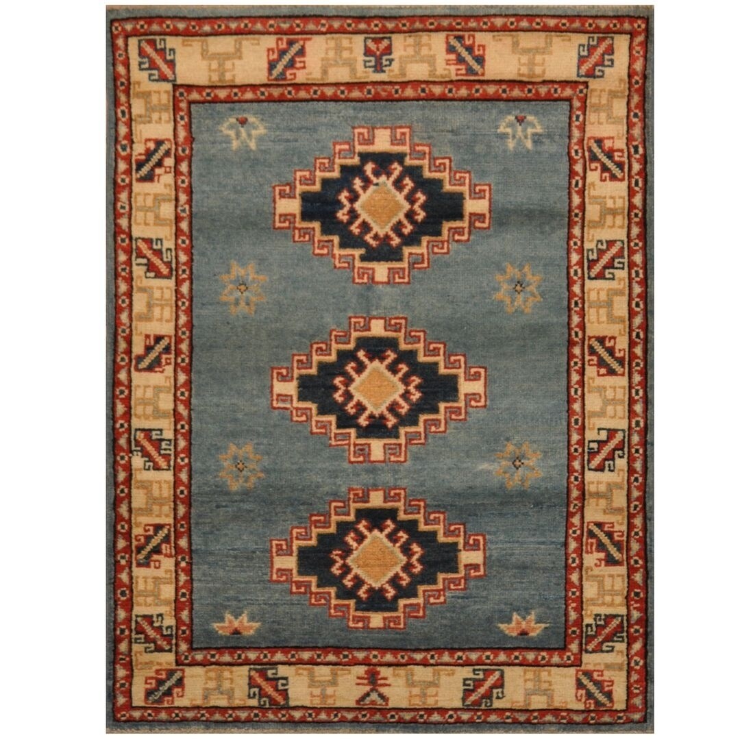 Handmade Herat Oriental Afghan Hand Knotted Tribal Kazak Wool Rug 28 X 37 28 X 37