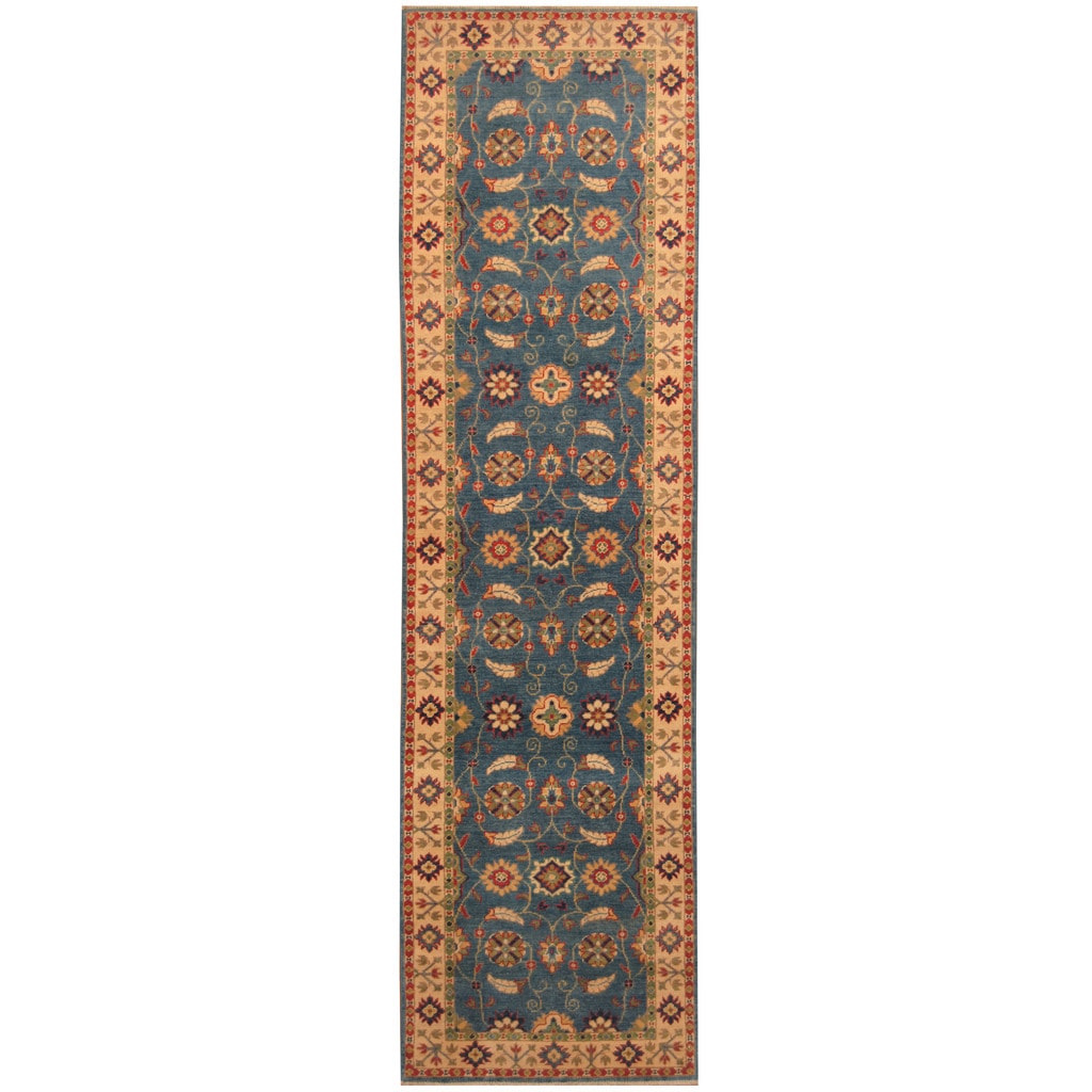 Handmade Herat Oriental Afghan Hand Knotted Tribal Kazak Wool Runner Afghanistan 28 X 96