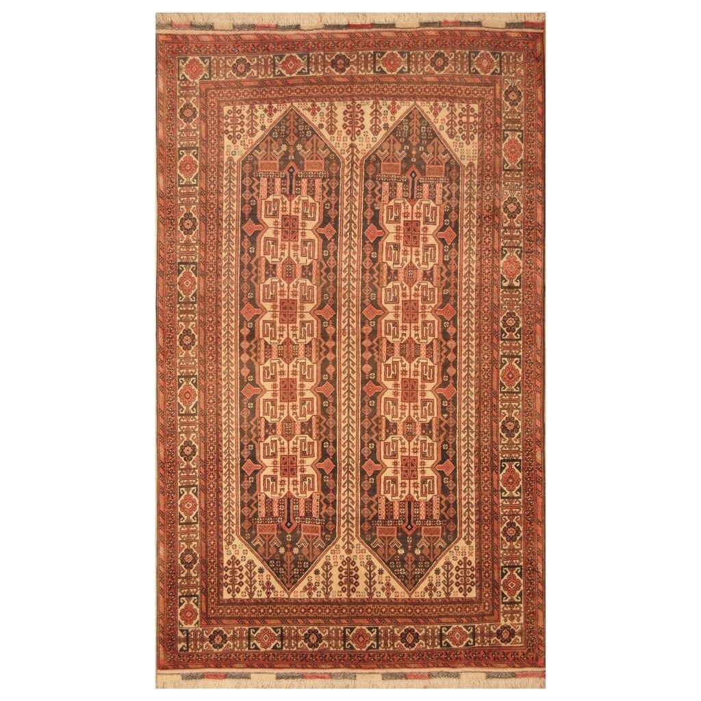 Handmade Herat Oriental Afghan Hand Knotted Tribal Turkoman Wool Rug Afghanistan 49 X 81