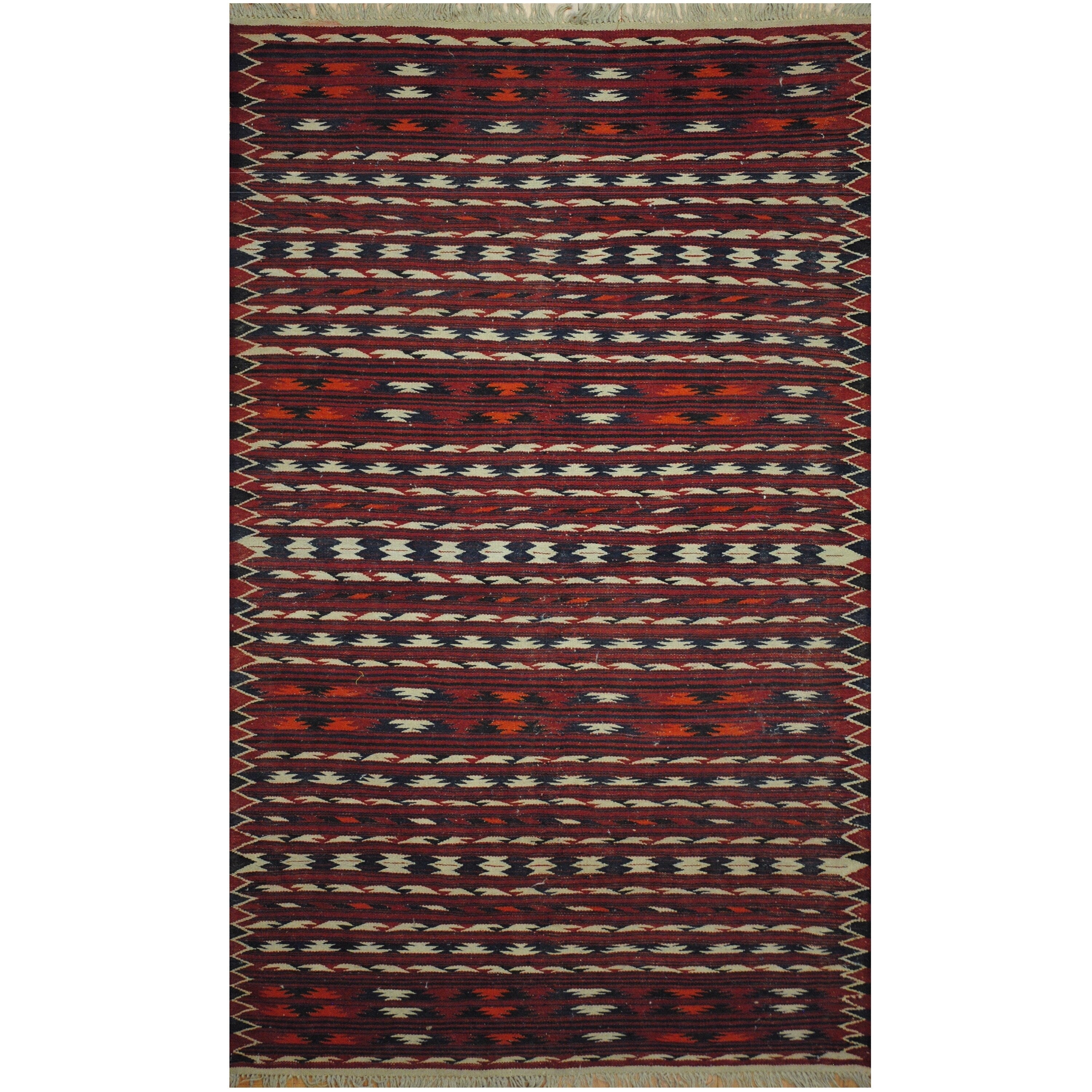 Handmade Herat Oriental Afghan Hand Woven Wool Kilim 4 X 63 4 X 63