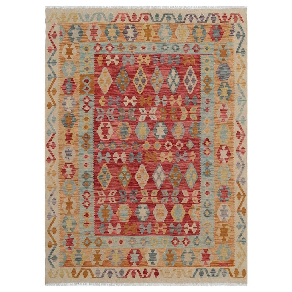 Handmade Herat Oriental Afghan Hand Woven Wool Kilim 510 X 81