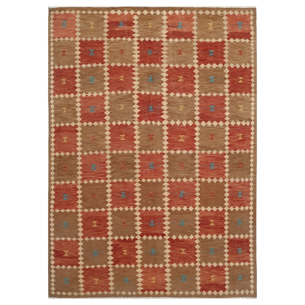 Handmade Herat Oriental Afghan Hand Woven Wool Kilim 94 X 132