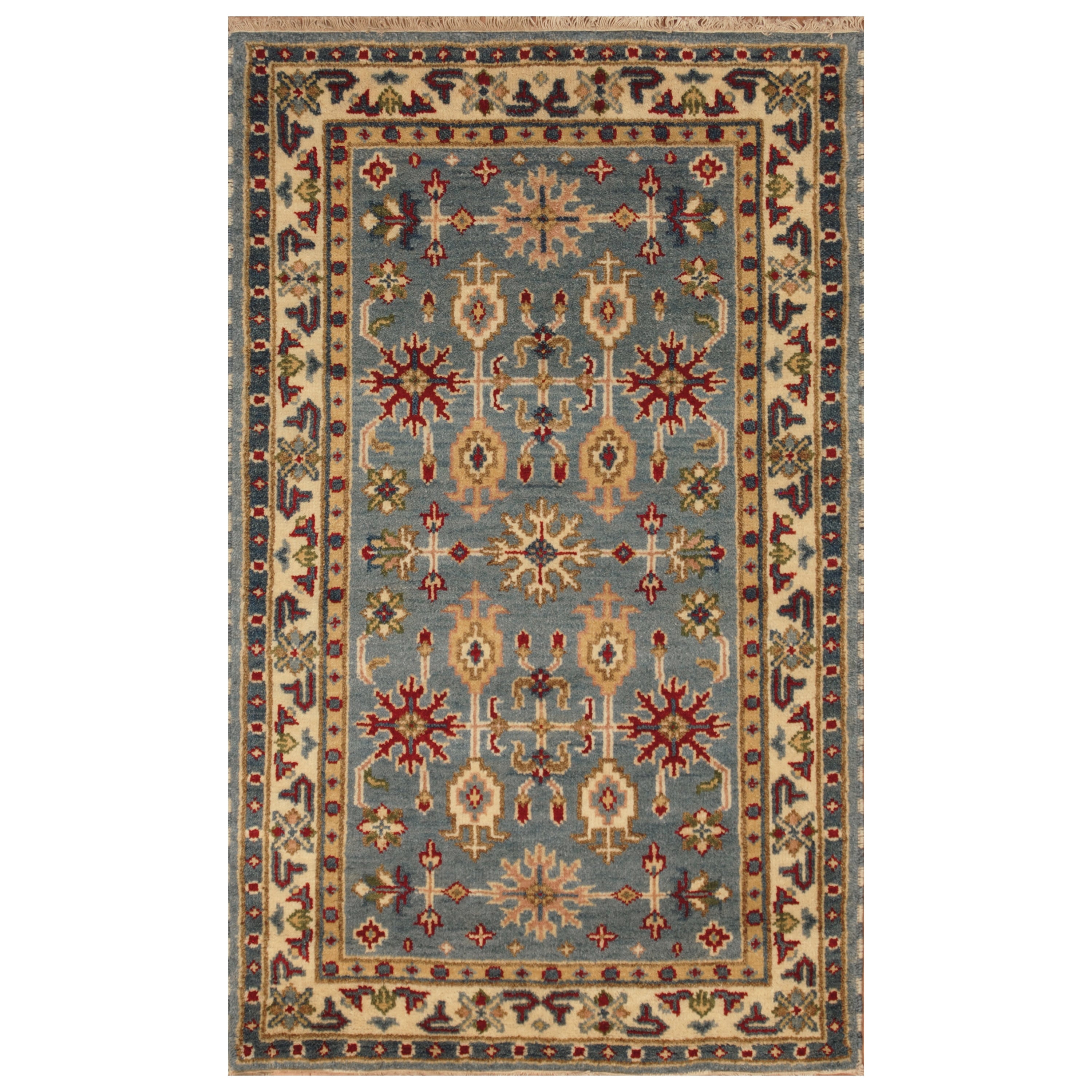 Handmade Herat Oriental Indo Hand Knotted Kazak Wool Rug India 3 X 5