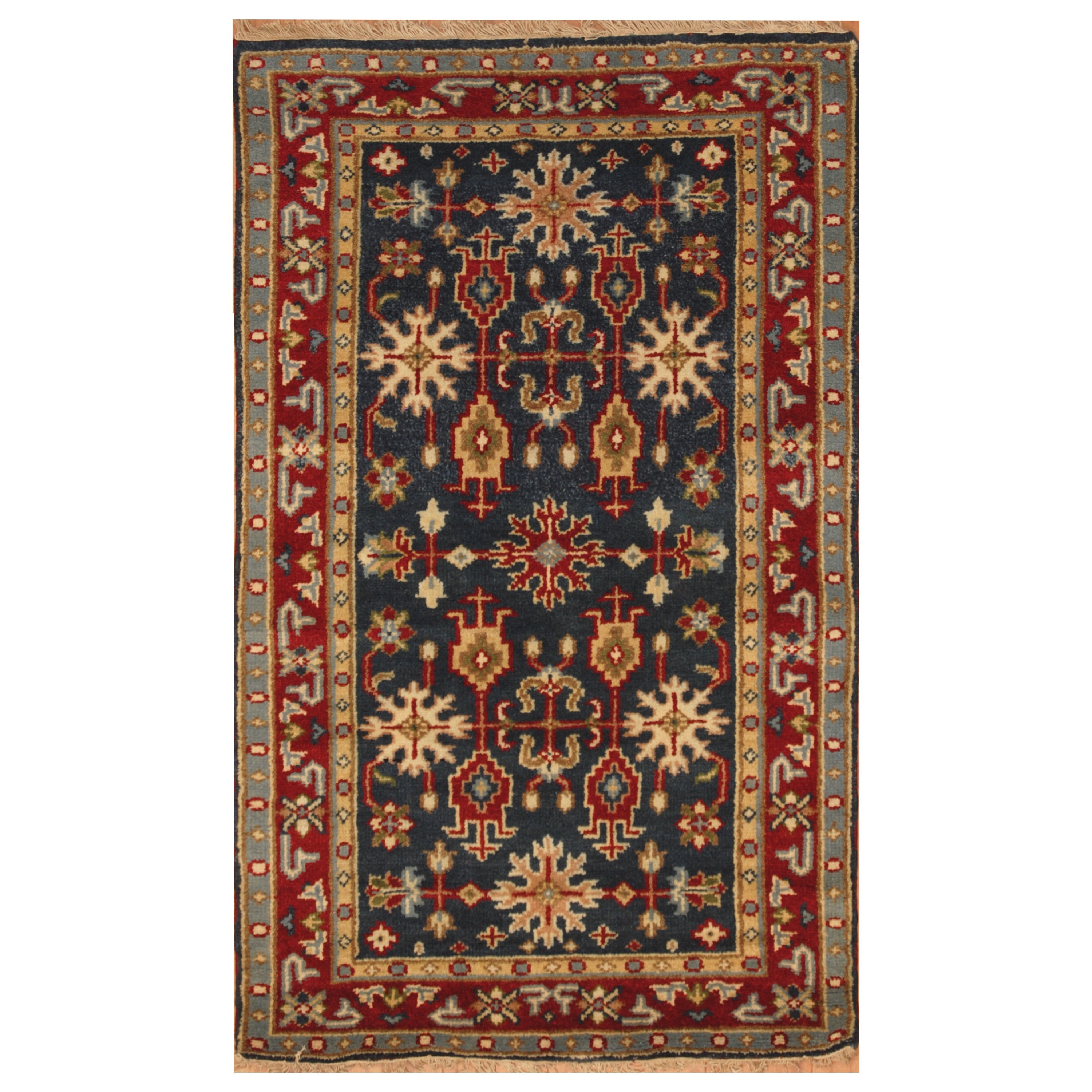 Handmade Herat Oriental Indo Hand Knotted Kazak Wool Rug India 3 X 5