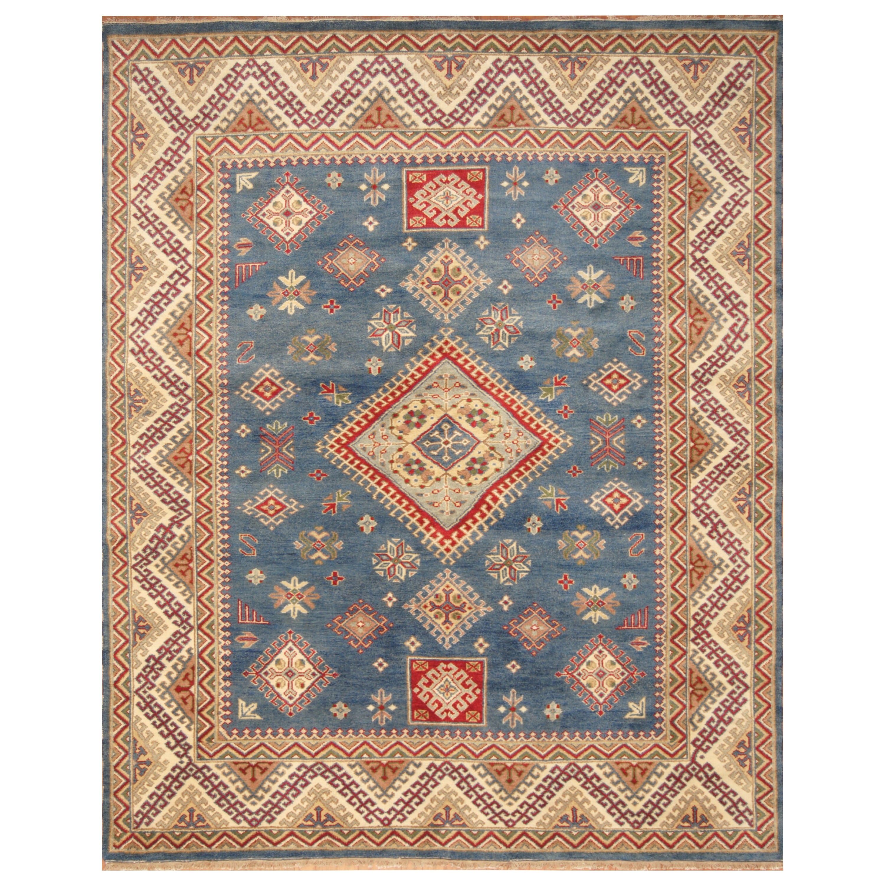Handmade Herat Oriental Indo Hand Knotted Kazak Wool Rug India 8 X 10