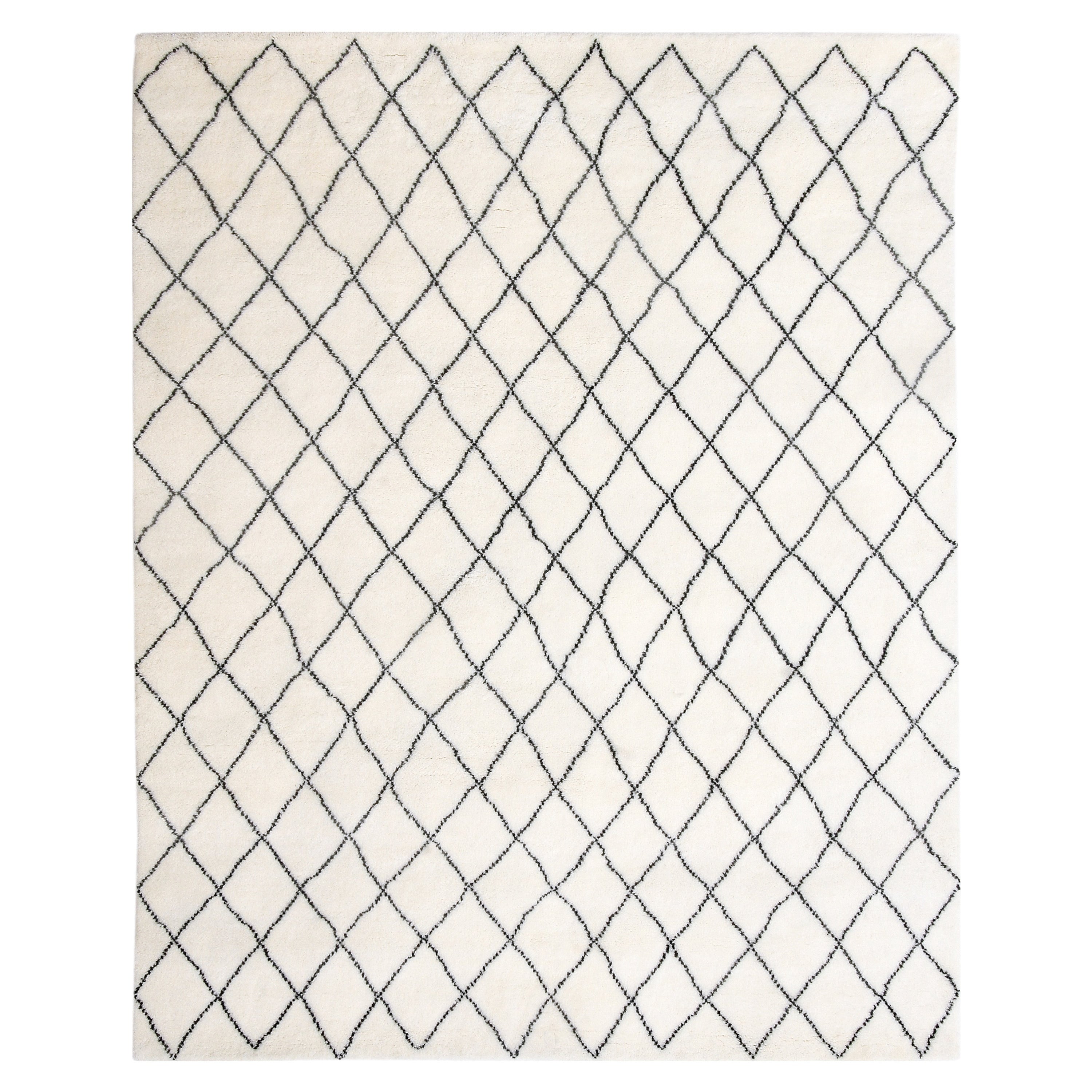 Handmade Herat Oriental Indo Hand Knotted Moroccan Trellis Wool Rug India 8 X 10