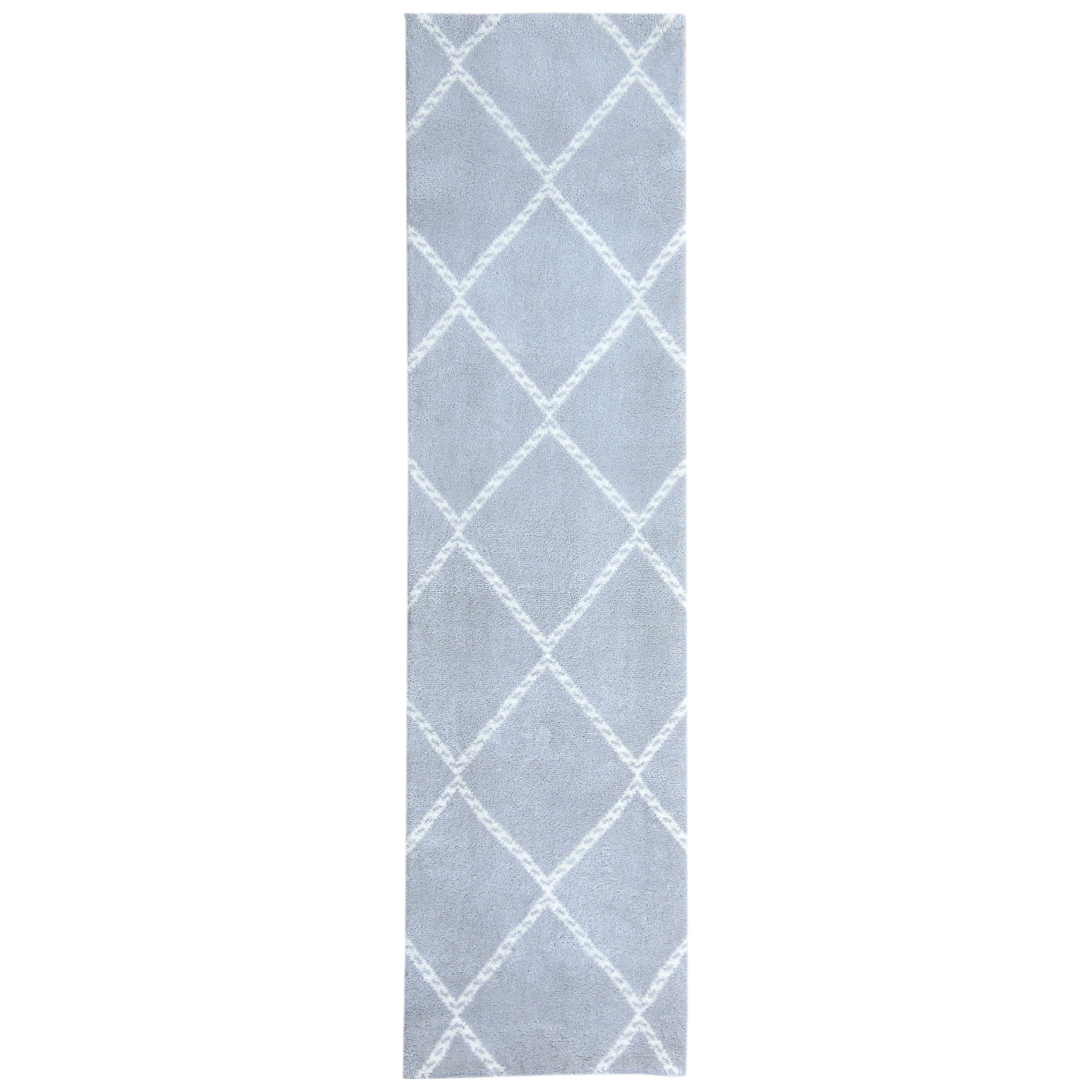Handmade Herat Oriental Indo Hand Knotted Moroccan Trellis Wool Runner India 26 X 10