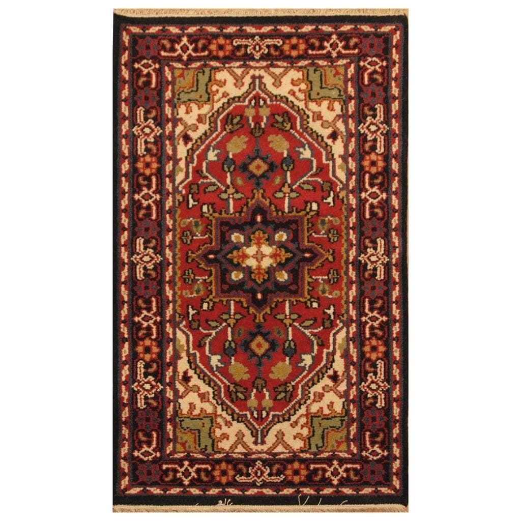 Handmade Herat Oriental Indo Hand Knotted Serapi Wool Rug 3 X 5 3 X 5