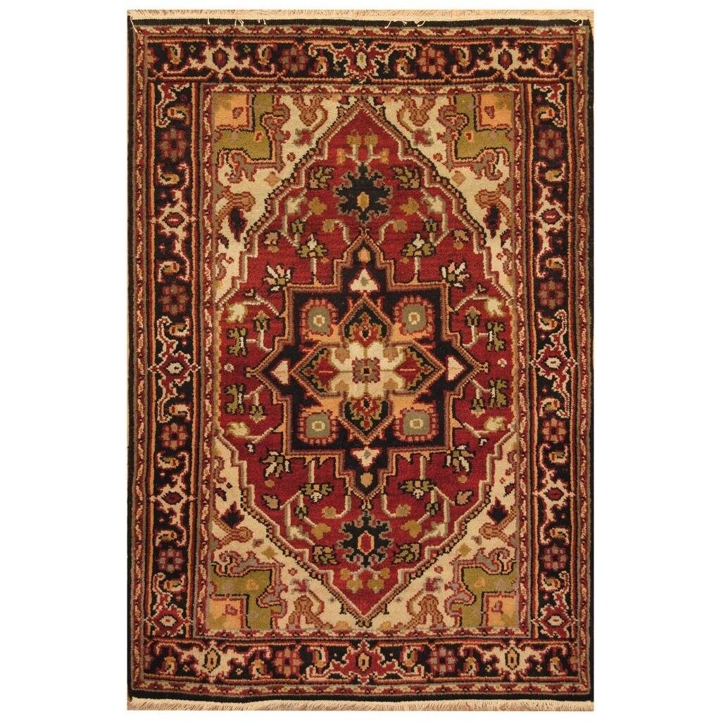 Handmade Herat Oriental Indo Hand Knotted Serapi Wool Rug 4 X 6 4 X 6