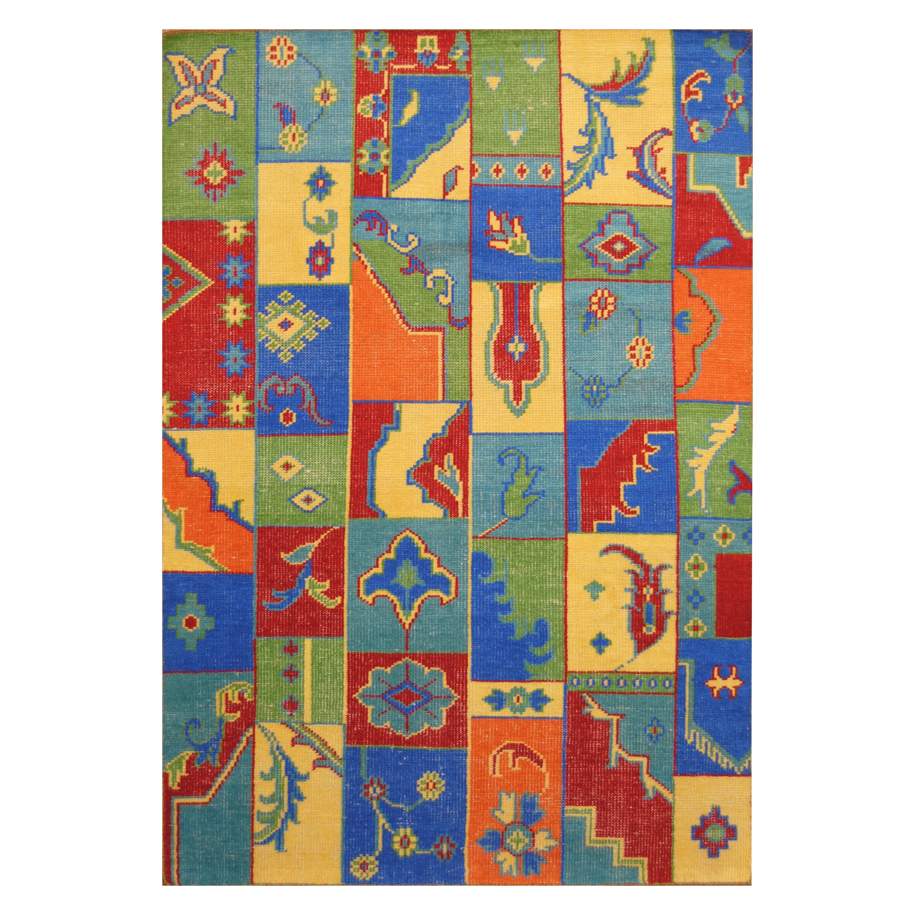 Handmade Herat Oriental Indo Hand Knotted Tribal Moroccan Wool Rug India 52 X 76