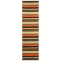 Handmade Herat Oriental Indo Hand Tufted Striped Wool Rug 28 X 910 28 X 910