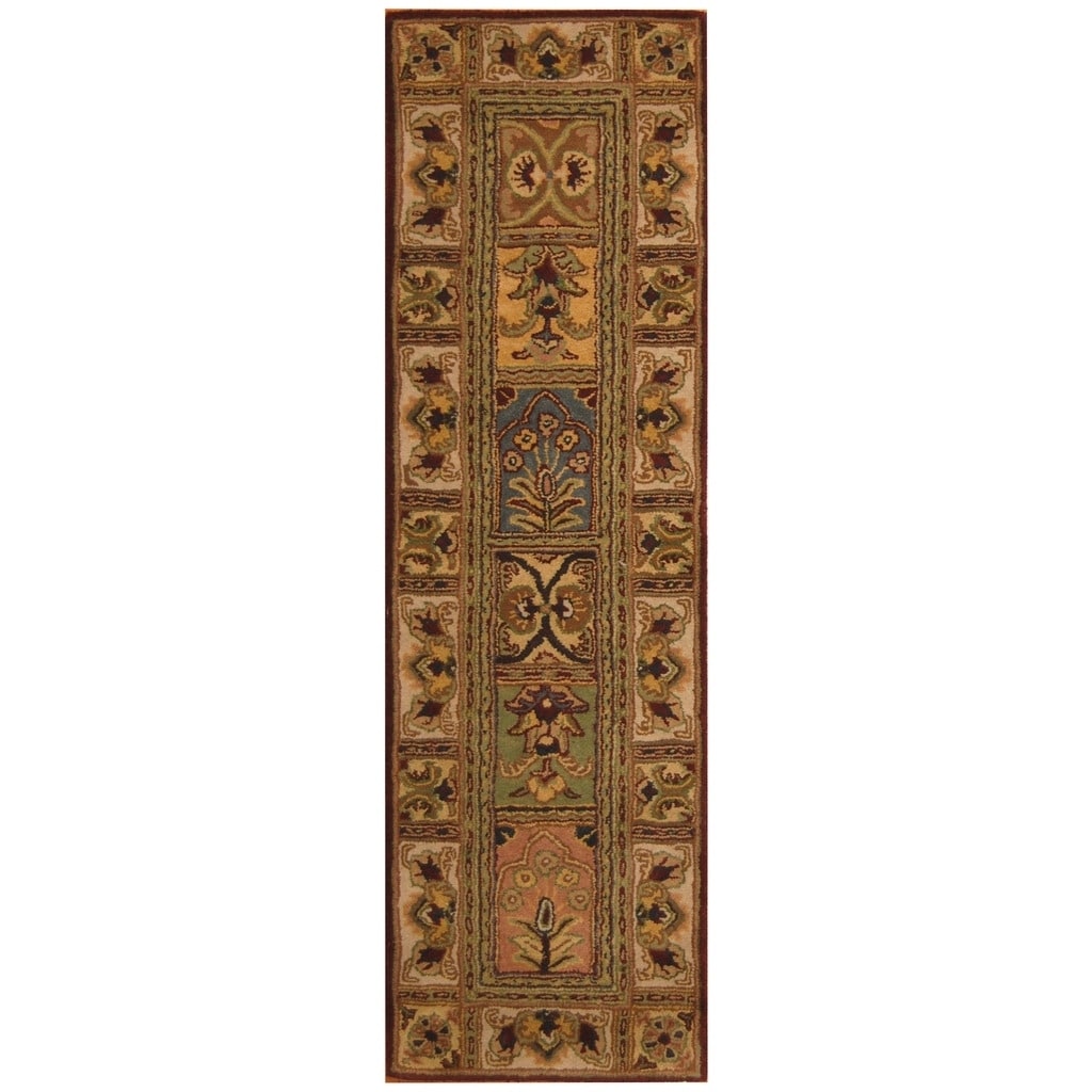 Handmade Herat Oriental Indo Hand Tufted Tabriz Wool Rug 25 X 8 25 X 8