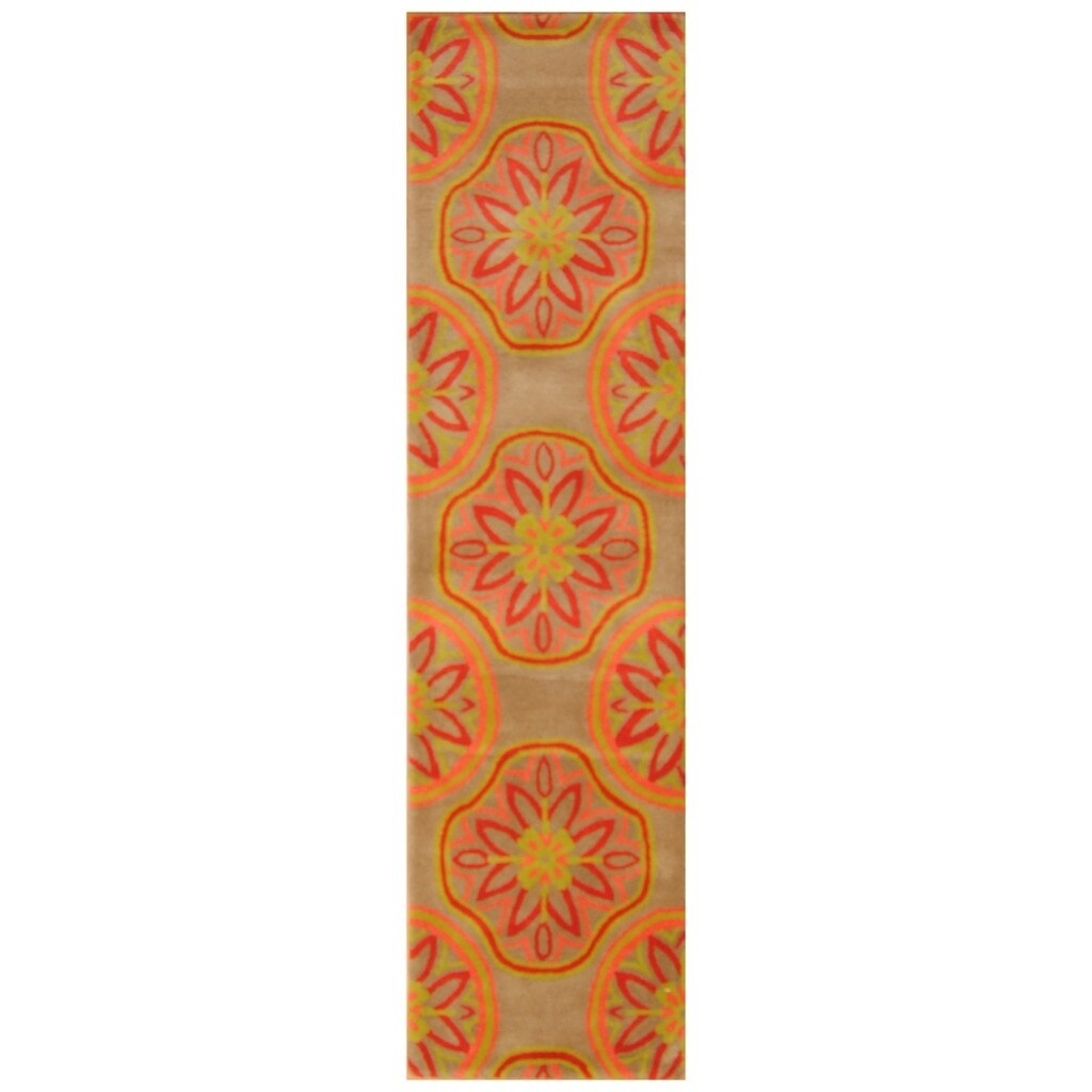 Handmade Herat Oriental Indo Hand Tufted Tibetan Wool Rug 24 X 9 24 X 9