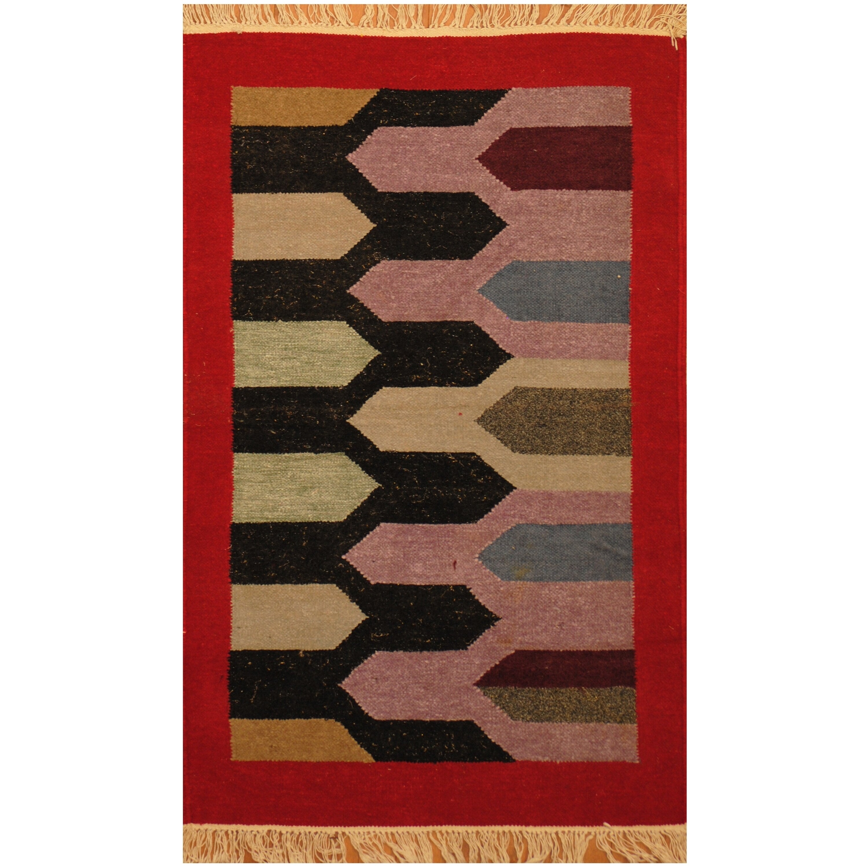 Handmade Herat Oriental Indo Hand Woven Chenille Flatweave Rug 25 X 310 25 X 310