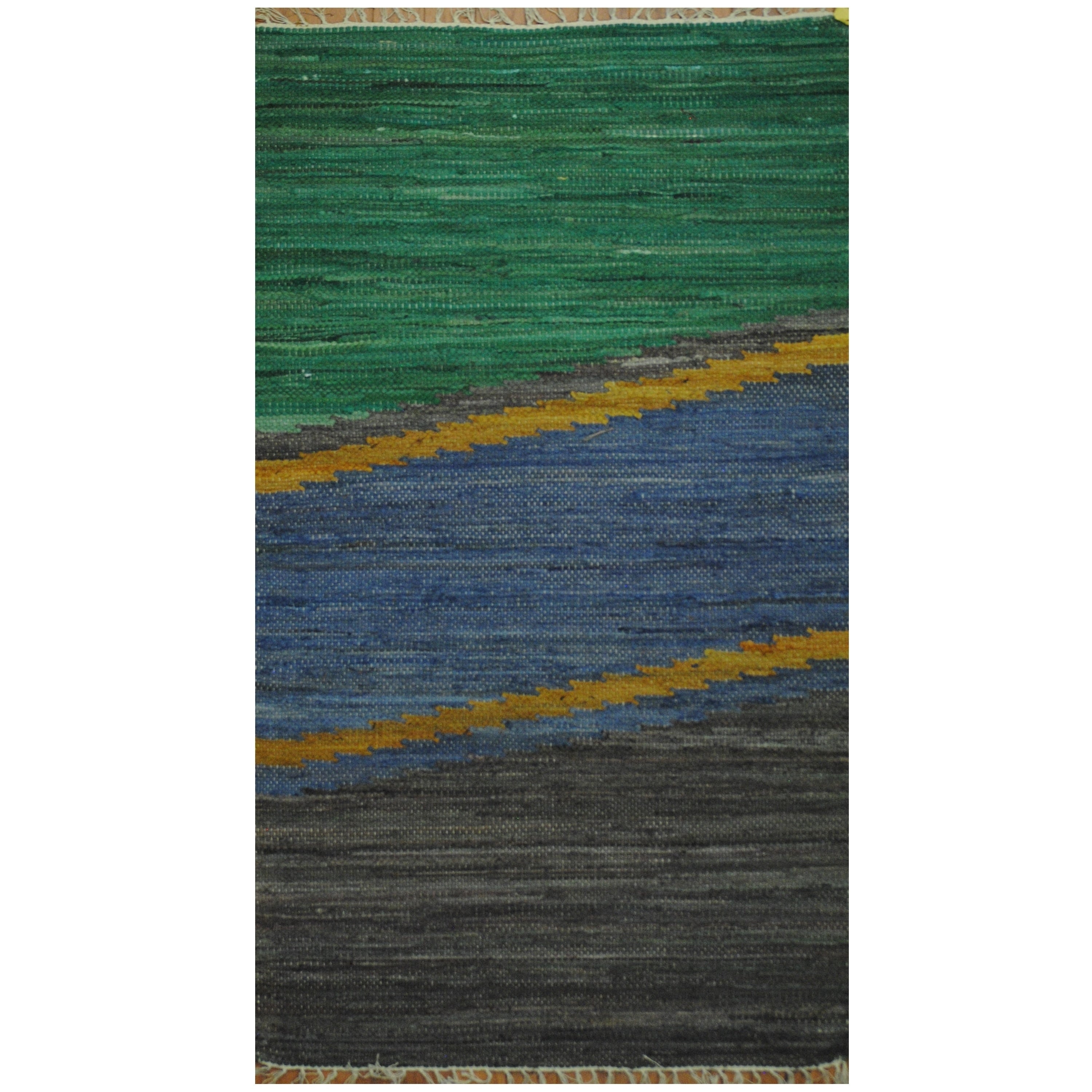 Handmade Herat Oriental Indo Hand Woven Wool Kilim 3 X 52 3 X 52