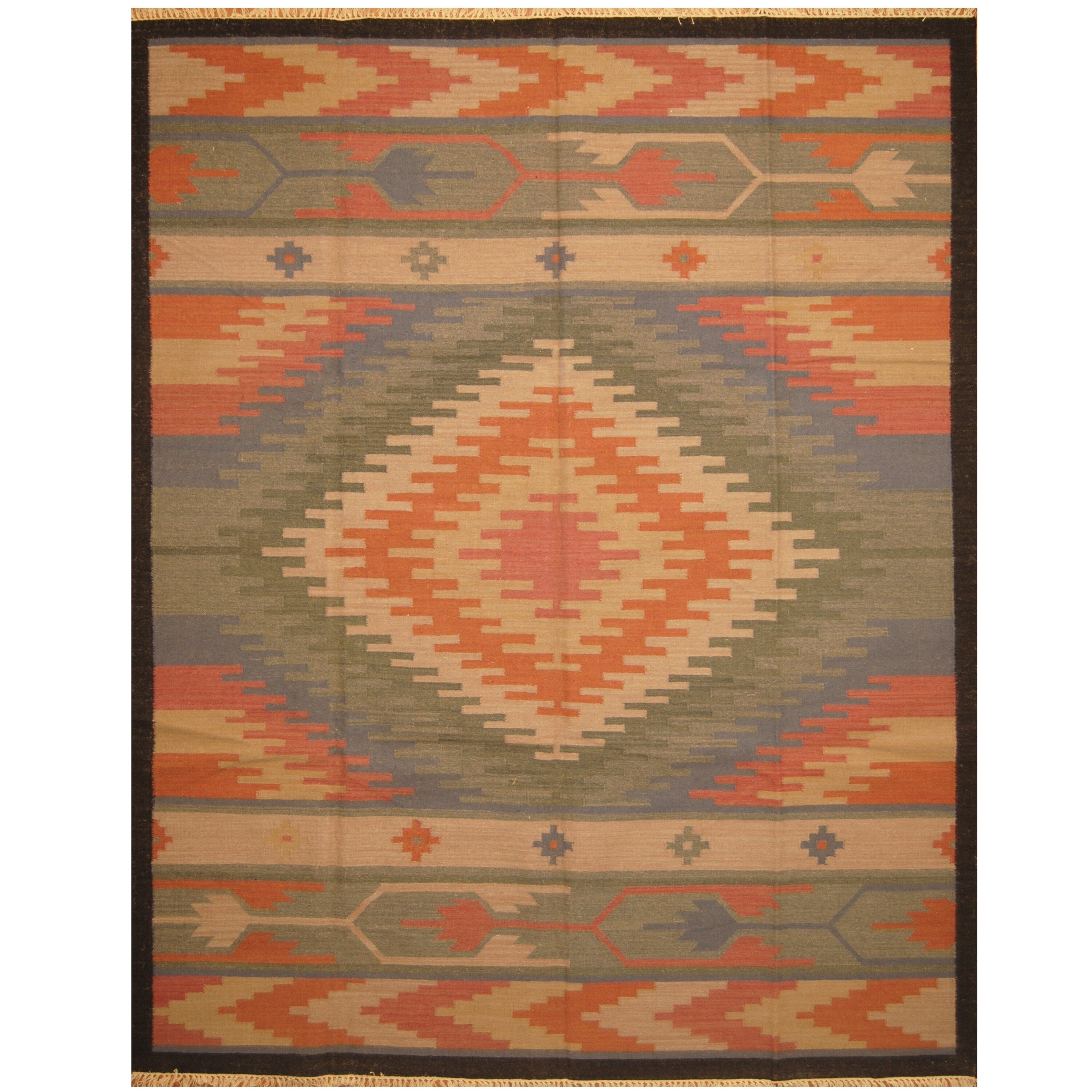 Handmade Herat Oriental Indo Hand Woven Wool Kilim 93 X 12 93 X 12