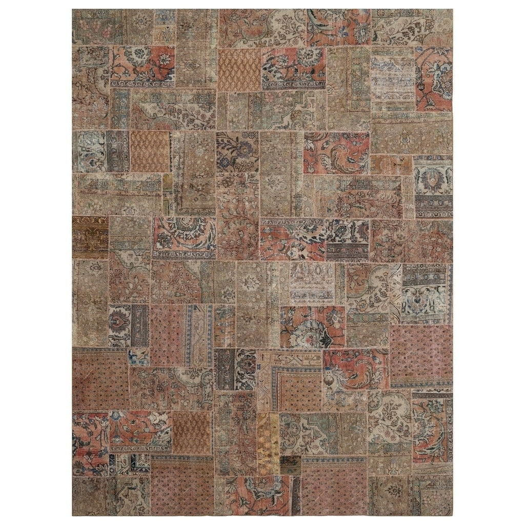 Handmade Herat Oriental Pak Persian Hand Knotted Patchwork Wool Rug 810 X 1110