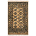 Handmade Herat Oriental Pakistani Hand Knotted Bokhara Wool Area Rug Pakistan 26 X 4