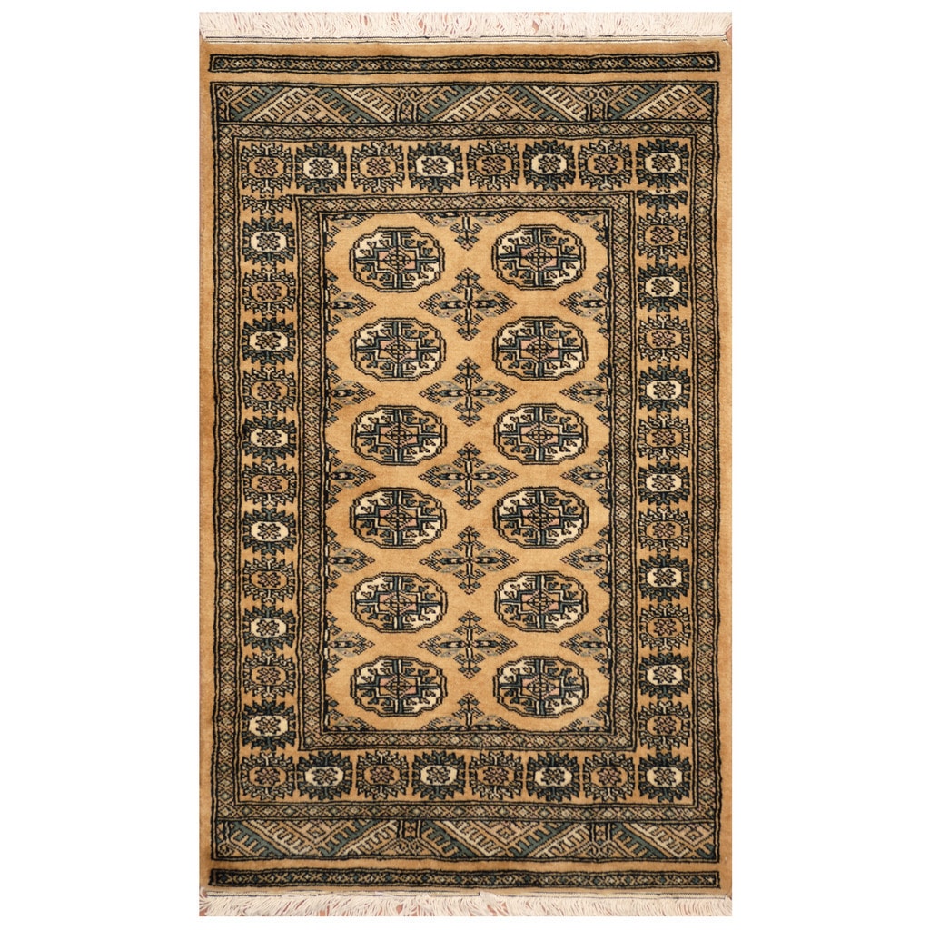 Handmade Herat Oriental Pakistani Hand Knotted Bokhara Wool Area Rug Pakistan 26 X 4