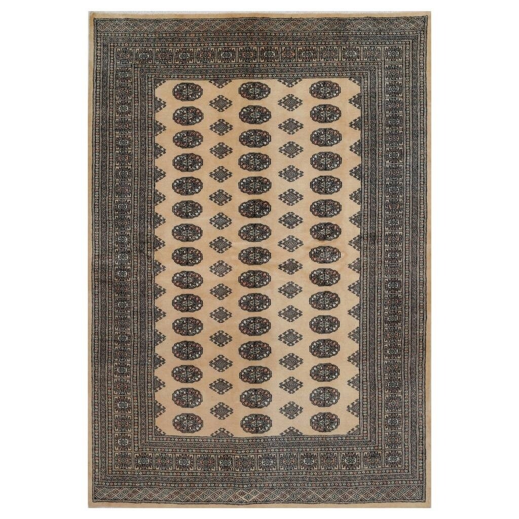 Handmade Herat Oriental Pakistani Hand Knotted Bokhara Wool Rug 57 X 8