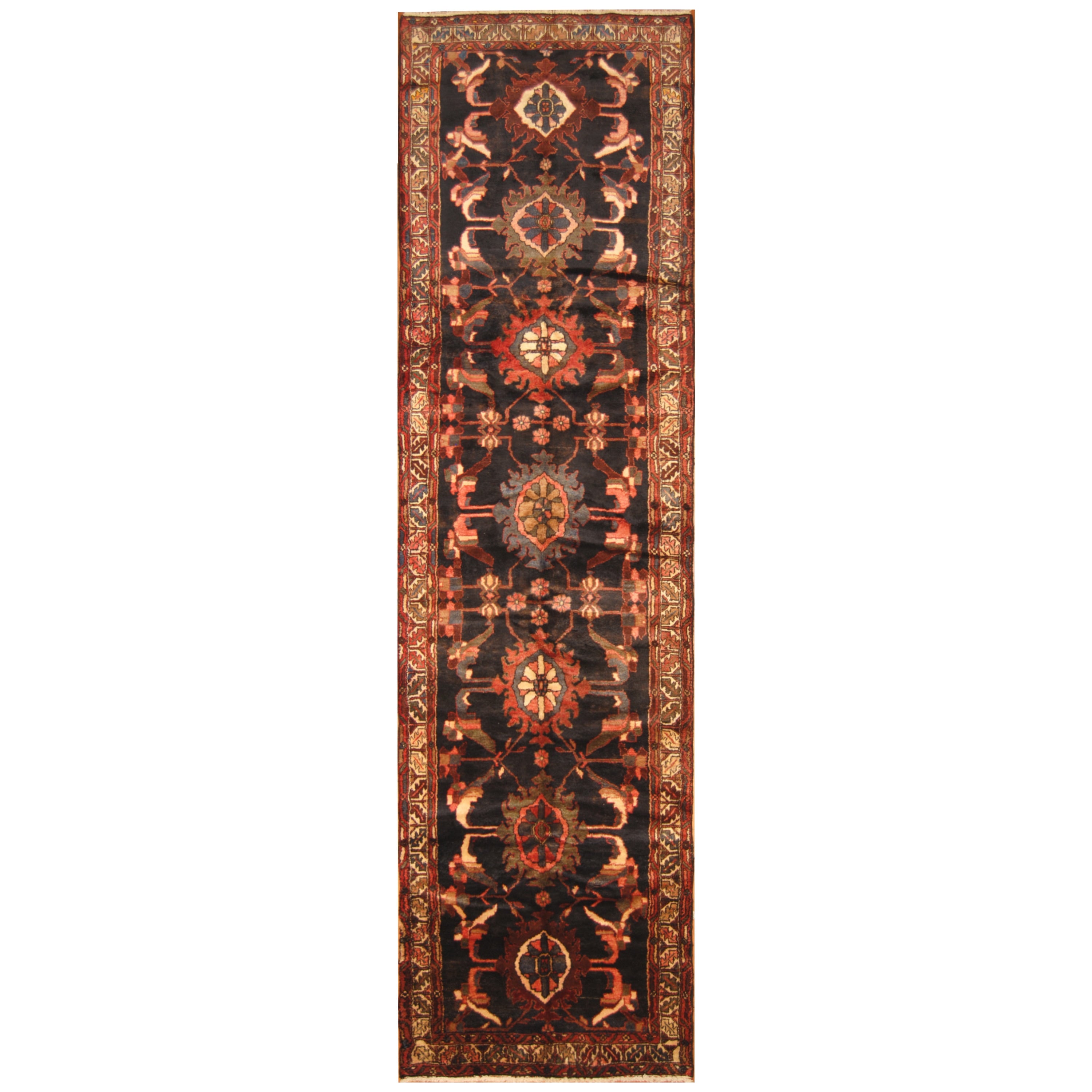Handmade Herat Oriental Persian Hand Knotted Hamadan Wool Runner Iran 310 X 148