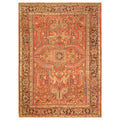 Handmade Herat Oriental Persian Hand Knotted Antique Heriz 1880S Wool Rug Iran 89 X 118
