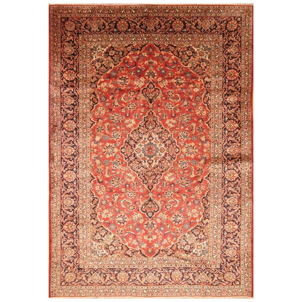 Handmade Herat Oriental Persian Hand Knotted Kashan Wool Rug 87 X 12