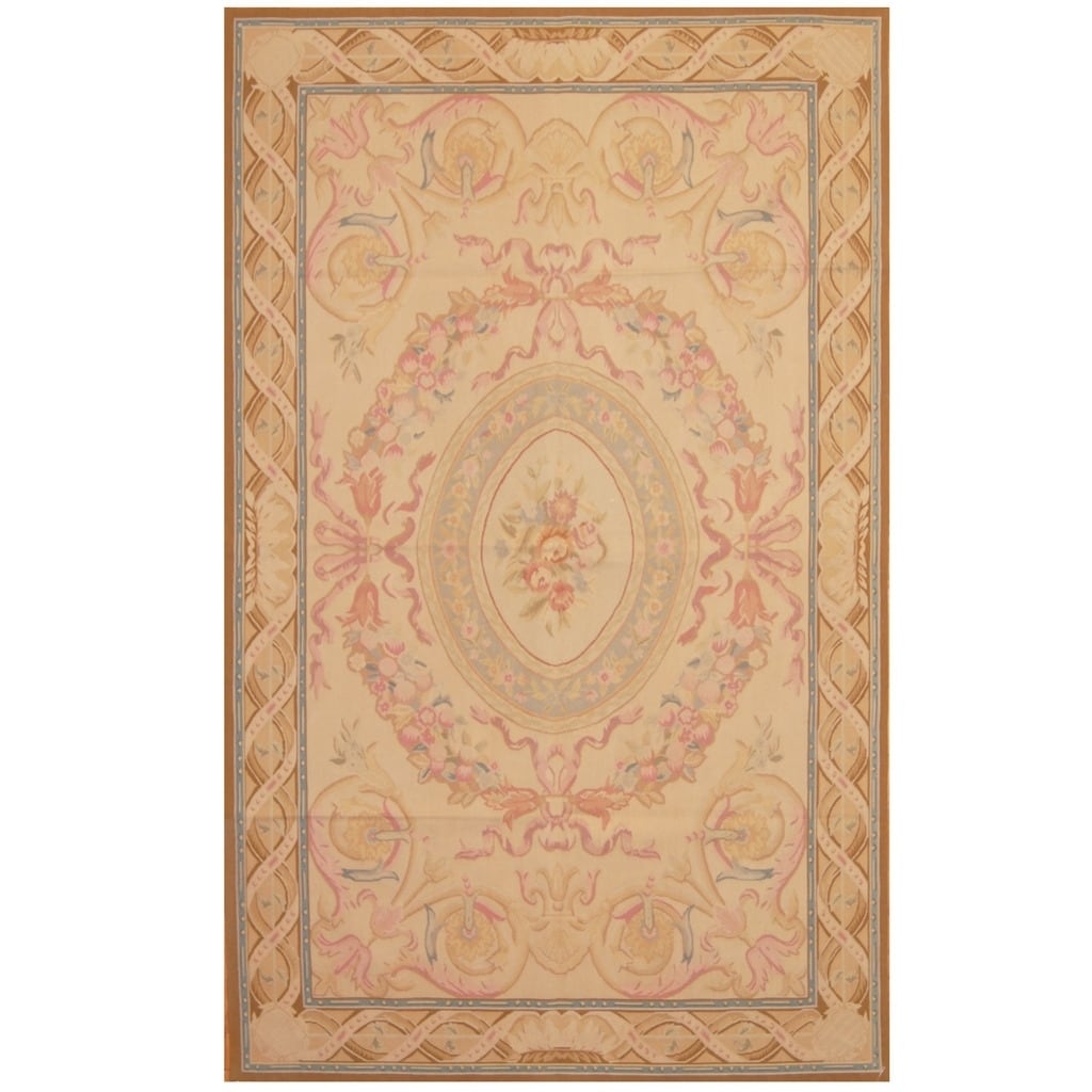 Handmade Herat Oriental Sino Hand Woven Aubusson Flatweave Wool Rug 5 X 8 5 X 8