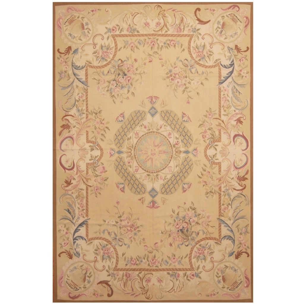 Handmade Herat Oriental Sino Hand Woven Aubusson Flatweave Wool Rug 6 X 9 6 X 9