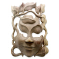 Handmade Hibiscus Wood Quirky Mask Indonesia Multi