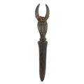 Handmade Horned Guardian Wood Wall Accent Ghana