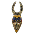 Handmade Horns Of Power African Wood Mask Ghana