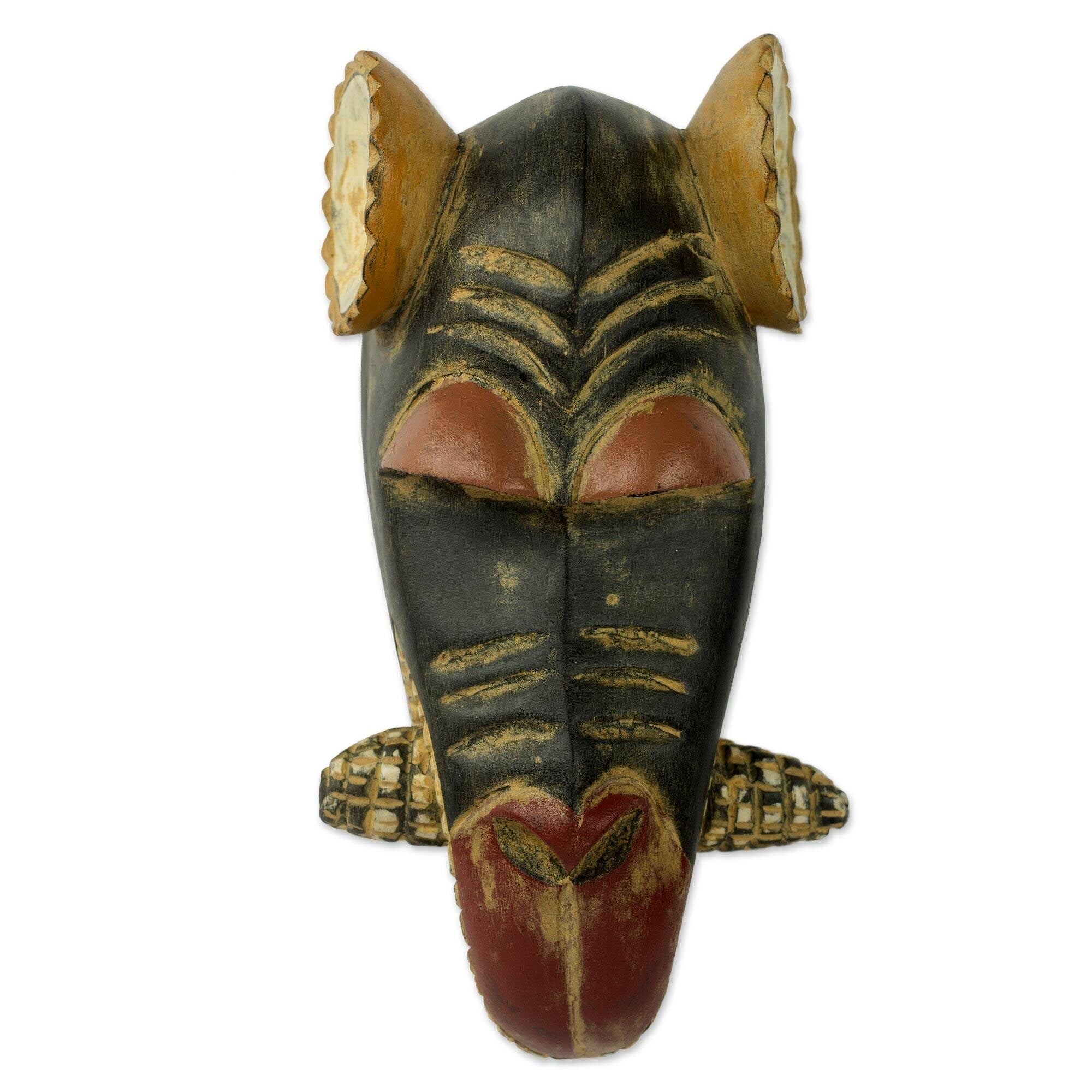 Handmade Hungry Monkey African Wood Mask Ghana