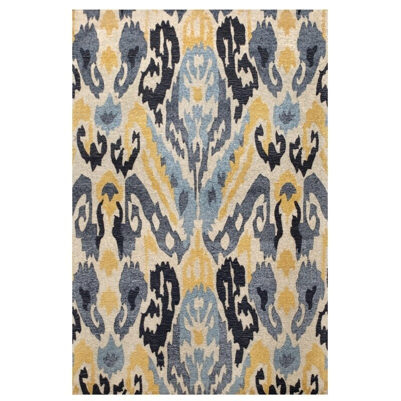 Handmade Ikat Chenille Flatweave Rug India 4 X 6