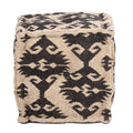 Handmade Indo Upholstered Pouf