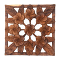 Handmade Interconnected Jepun Wood Relief Panel Indonesia 11.75 L X 11.75 W X 0.8 D