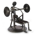 Handmade Iron Rustic Weightlifter Statuette Mexico