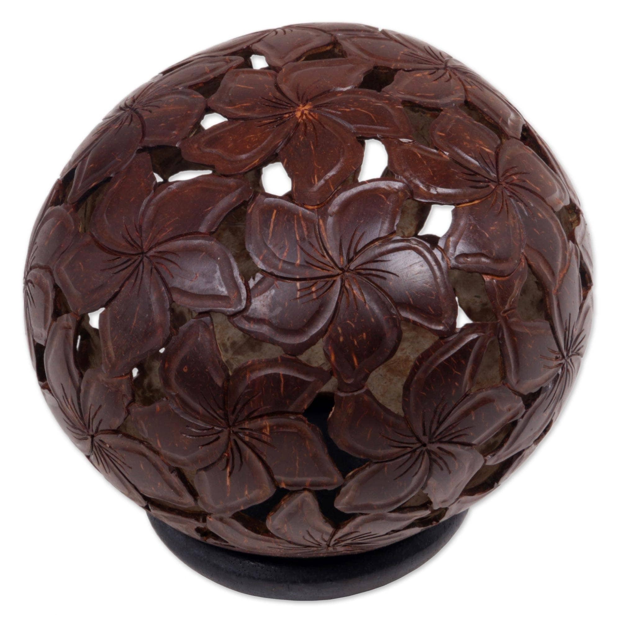 Handmade Jepun Haven Coconut Shell Sculpture Indonesia 25 X 24 X 23
