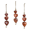 Handmade Joyous Hearts Wood Ornaments Set Of 3 N A