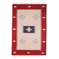 Handmade Khaki Geometry Wool Area Rug India Big