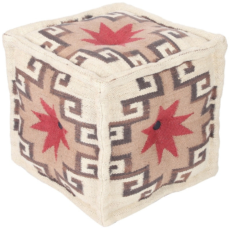 Handmade Kilim Upholstered Pouf India