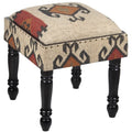 Handmade Kilim Upholstered Storage Footstool 18 L X 18 W X 22 H