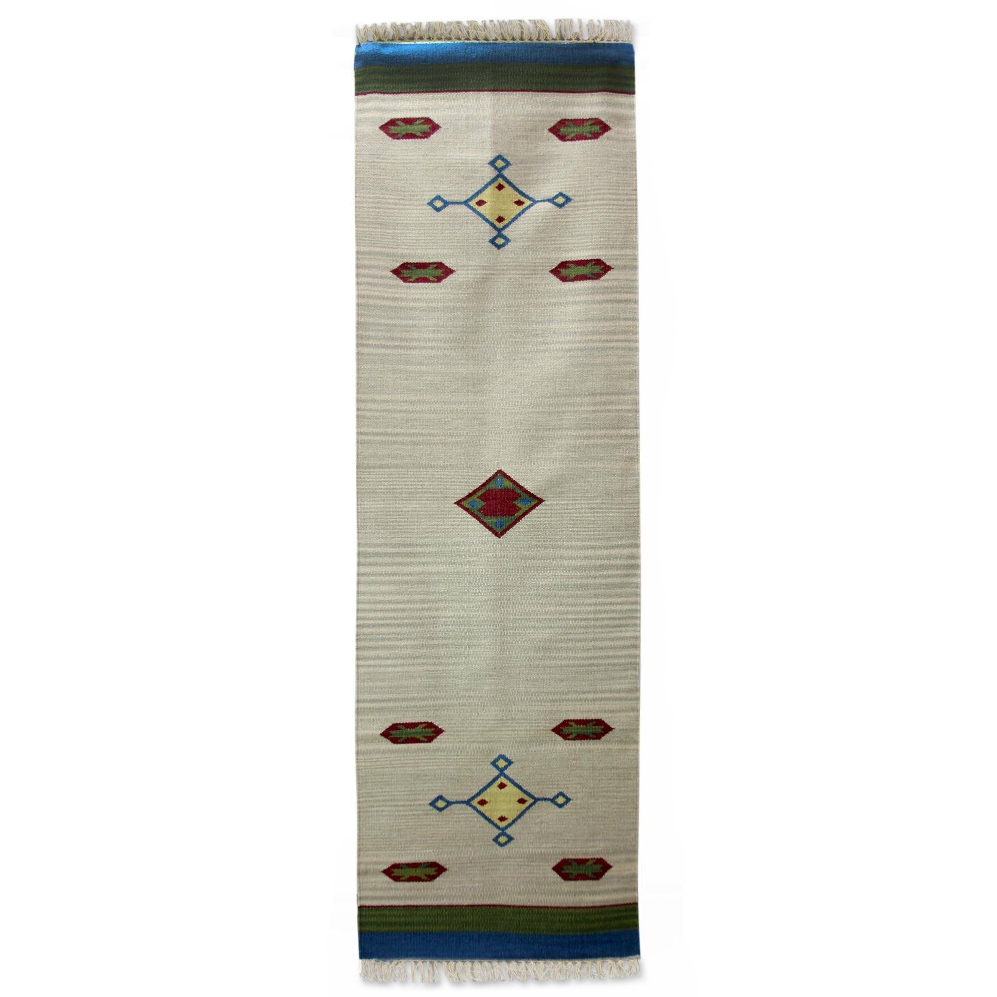 Handmade Kites Wool Runner India Big